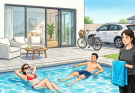 At 5:42 P.M., I Found My Husband in Our $18,000 Backyard Pool With the Neighbor Who Borrowed Sugar Every Tuesday — He Whispered, “Don’t Make a Scene.” So I Picked Up Their Clothes, Pressed One Button, and Let the Entire Subdivision Hear the Truth